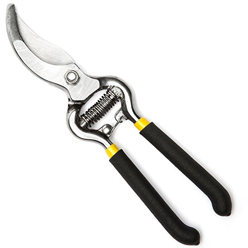 iHome&iLife Pruning Shears Garden Tree Branch Scissors Razor Sharp Clippers Trimmers Secateurs and Steel Bypass Hand PrunersYellow