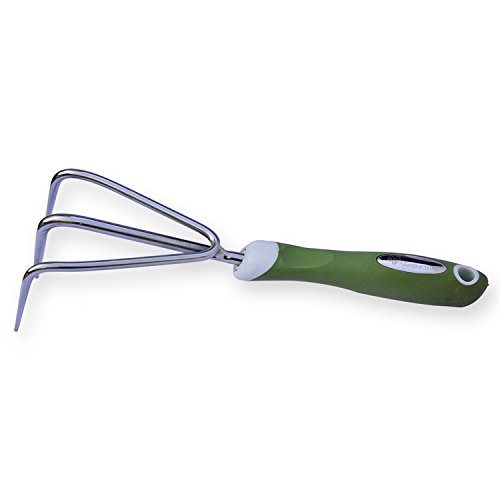 Worth Garden Stainless Steel Hand Cultivator Tool with Ergonomic Soft PPTPR Grip