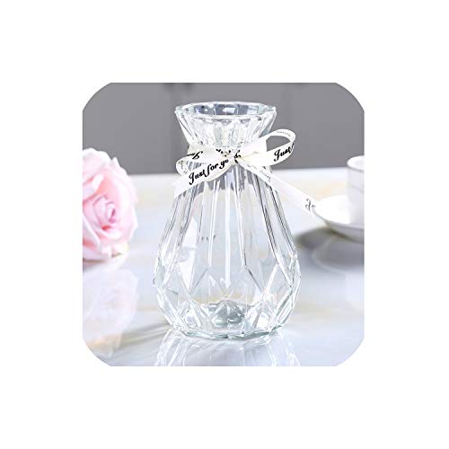 Beautiful Vase of Glass vase Calla Peony Flower Artificial Flower Rose Bottle Rhombus Container Garden Utensils color2