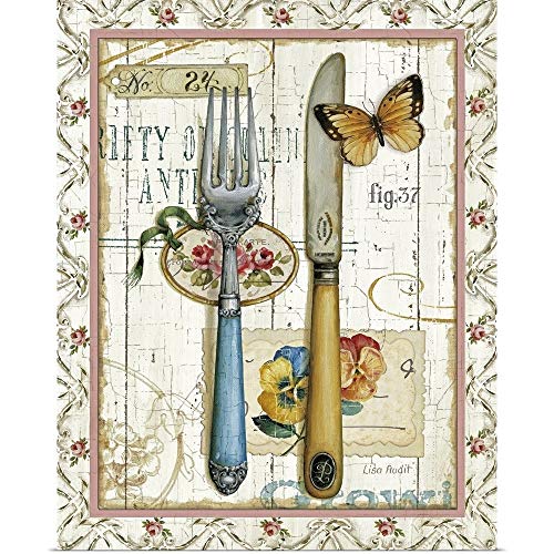 GREATBIGCANVAS Rose Garden Utensils I Poster Print 36x45