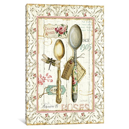 iCanvasART WAC751 Rose Garden Utensils II Canvas Print by Lisa Audit 60 by 40-Inch 15-Inch Deep