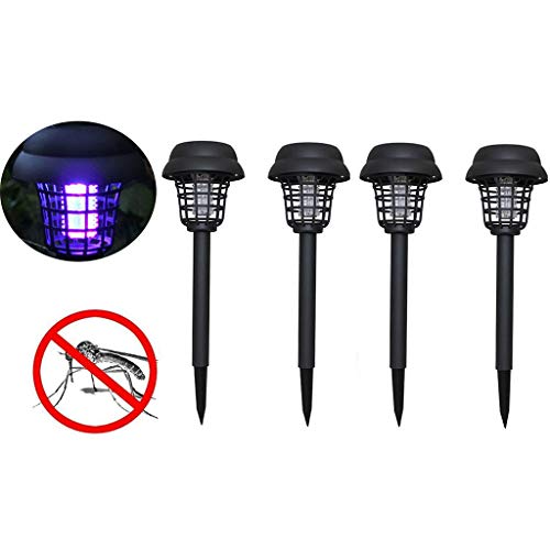 4PC Mosquito LightFheaven Outdoor Garden Solar Powered LED Light Mosquito Pest Bug Zapper Insect Killer Lamp