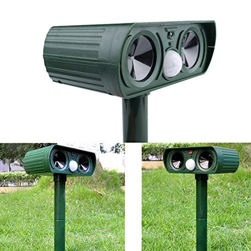 LOVIN Ultrasonic Outdoor Animal and Pest Repeller Infrared Drive - Solar Power Garden Lawn Park Protector - Electronic Bird Cat Dog Snake Wild Boar Rabbit Repeller