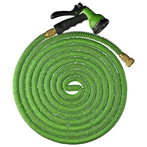 Favorlife Expanding Heavy Duty Expandable Strongest Garden Water Hose With Solid Brass Connector And 7-pattern