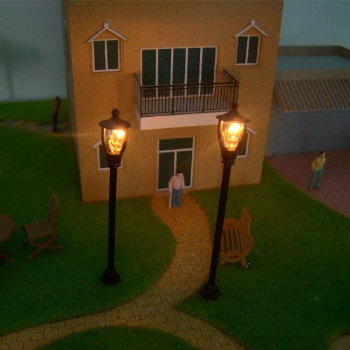 Kingzer 20pcs Ho Scale 6v Model Layout Single Head Garden Lights Lamppost Lamp 1100