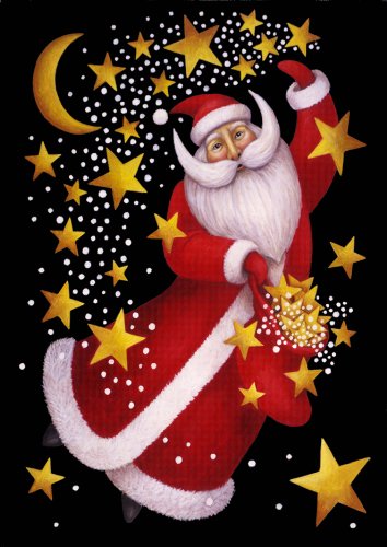 Toland Home Garden Celestial Santa 28 X 40-inch Decorative Usa-produced House Flag