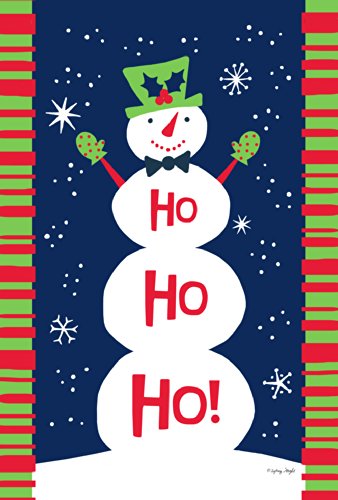 Toland Home Garden Ho Ho Ho Snowman 28 X 40-inch Decorative Usa-produced Double-sided House Flag