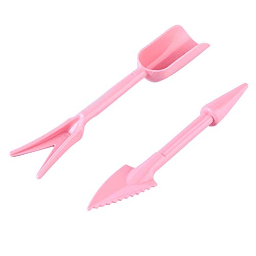 shengyuze Small Garden Shovels 2Pcs Succulent Plant Seedling Transplanting Plastic Small Shovels Gardening Tool PP - Pink