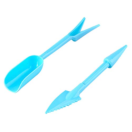 tianxiangjiaju 2Pcs Plastic Small Garden Shovel Potted Succulent Plant Transplant Gardening Tools Blue