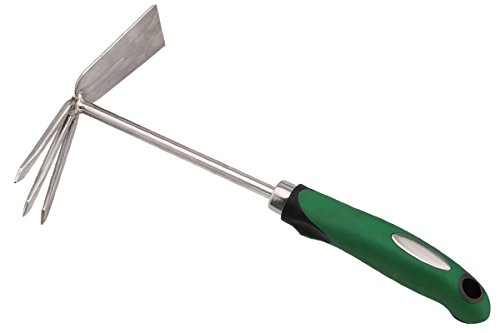 Zenport 15311a Shrub Rake Hoe Fork Combo Stainless Steel 12-inch