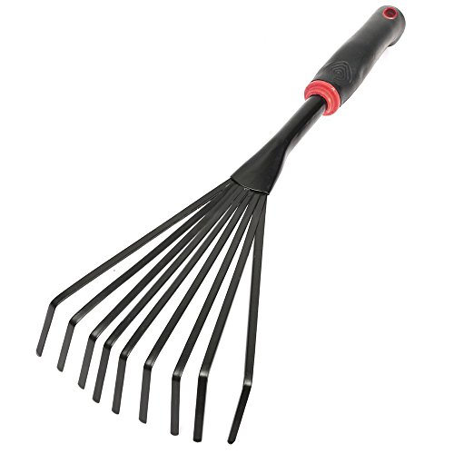 Handy Fan Rake  Military Grade Steel 9-tines Fan Rake To Clear Away Debris In Planting Beds And Gardens Perfectly