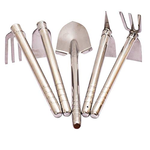 BEIQIHHY Stainless Steel Garden Tool Set Excavation hoeing Planting Planting Farm Outdoor Garden Tool Shovel Hoe Hoe Artichoke Hoe 5-Piece Suit