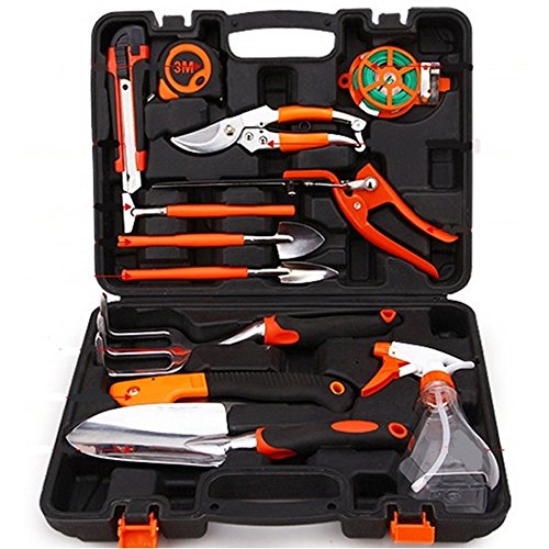 DecentGadget 12-Piece Garden Tool Set Precision Hand Tool Kit for Home Outdoor with Gardening Carry Case