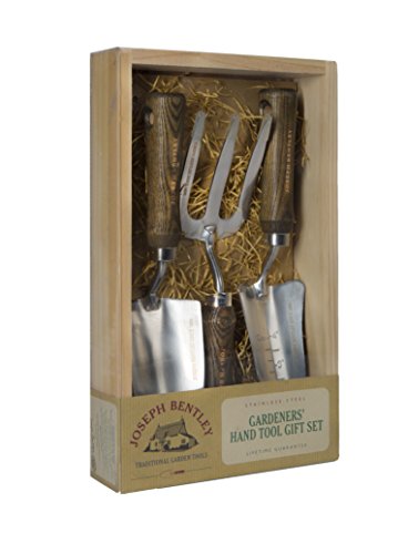 Joseph Bentley Traditional Garden Tools 3-piece Stainless Steel Hand Tools Set - Includes Hand Trowel Transplanting