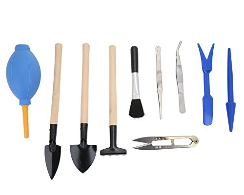 niceEshopTM Gardening Tool Set Potted Artificial Mini Garden Hand Tools SetSet of 10pcs