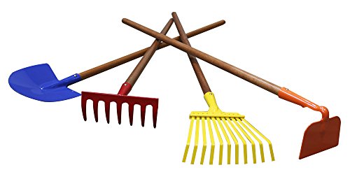  Arcadius Garden Kids Garden Tools Set 78 x 30- Rake Spade Hoe and Leaf Rake 4-Piece 