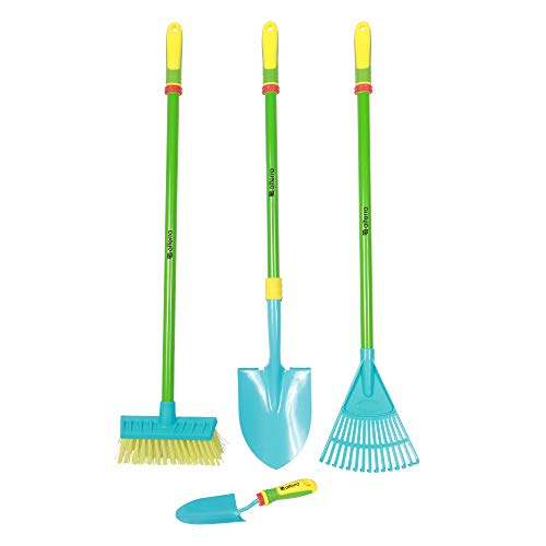 Alterra Tools Kids Set Toys Gardening Tools for Children 4 Pieces Green Teal Yellow