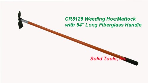 Weeding Hoe-mattock With 54&quot Long Fiberglass Handle