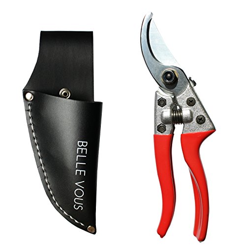 Belle Vous 8&quot Sk5 Steel Ergonomic Garden Pruning Secateurs-razor Sharp Blades Perfect For Cutting Bushesshrubs