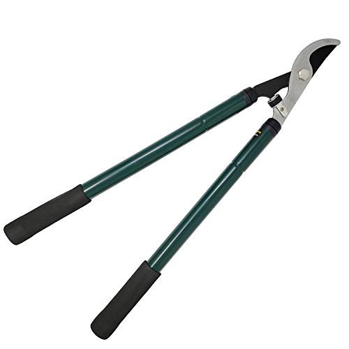 LavoHome Set of 2 Pro Bypass Sharp Steel Garden Lopper and 8 Scissor Pruners Tool Set-Shears Expanding Aluminum Handle 24- 36