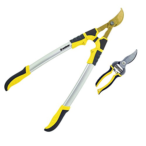 Melnor Talon Series Pro Lopper and Pruner Pack 28-37 Telescoping Bypass Loppers 8-12 Professional Bypass Pruners Forged Steel Blades