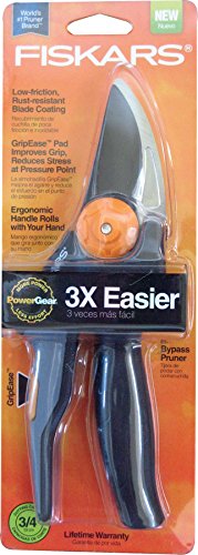 Fiskars 377361-1001 PowerGear Bypass Pruner with GripEase