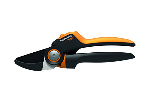 Fiskars PowerGear X Pruner L Anvil PX93 PowerGear X System Cutting Diameter 26 cm Steel Blades with Non-Stick Coating Length 225 cm BlackOrange 1023629