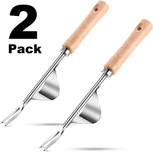 2 Pack Hand Weeder Tool Stainless Manual Weed Puller for Garden Lawn Farmland