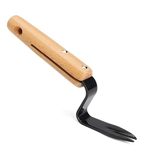 RollingBronze Forked Head Hand Weeder Puller Carbon Steel Weeds Shovel Garden Courtyard Trimming Tool