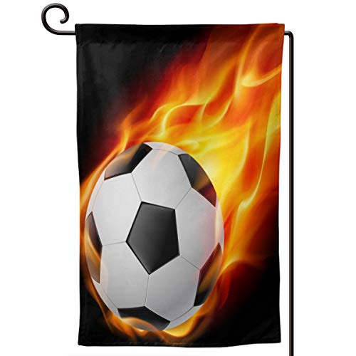 ACHOGI Flame Football Garden Flag Outdoor Yard Decorative Flags Double Sided Priting for All Seasons Holidays- 125 X 18 in