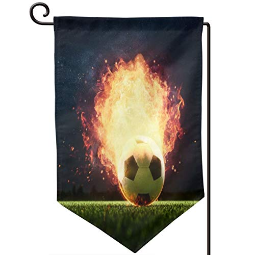 ACHOGI Grass Flame Football Garden Flag Outdoor Yard Decorative Flags Double Sided Priting for All Seasons Holidays- 125 X 18 in