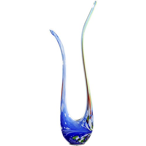 CRISTALICA Garden Flame Torch Sculpture Garden Decoration Glass Blue 55 cm with Rod