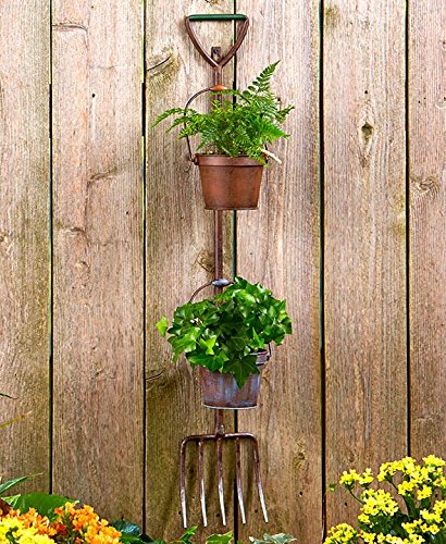 Rustic Pitch Fork Tool Planters