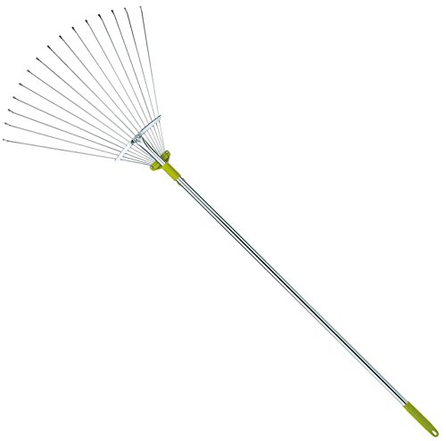 63 Inch Adjustable Garden Leaf Rake - Expanding Rake - Expandable Head From 7 Inch To 22 Inch