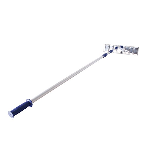 Snow Joe RJ205M Twist-N-Lock 21 Feet Telescoping Snow Shovel Aluminum Roof Rake - Blue