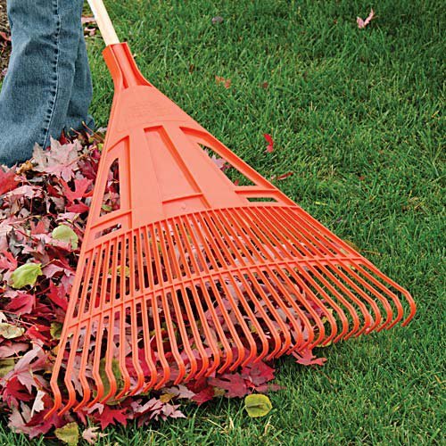 AM Leonard Poly Lawn Rake - 30 Inches30 Tines 54 Inch Wood Handle