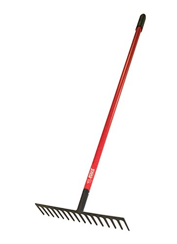 Bully Tools 92311 16-Inch Level Head Rake with Fiber Glass Handle and 14 Steel Head Tines 60-Inch