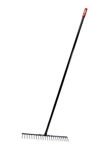Bully Tools 92320 24-Inch Landscape Rake with Steel Handle and 22 25-Inch Hardened Steel Tines