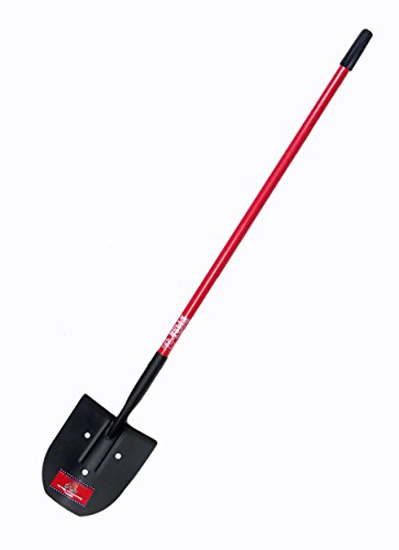Bully Tools 92704 14-Gauge Rice Shovel with Fiberglass Long Handle 3-Drain holes