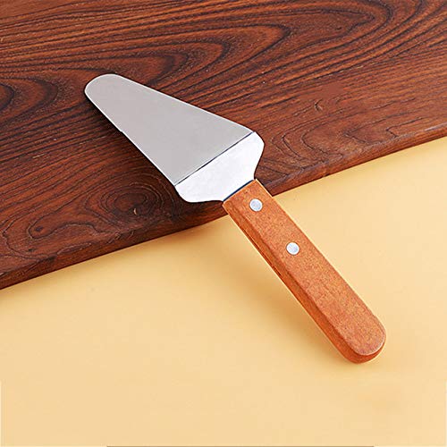 Fiesta Newly Stainless Steel Pie Cake Holder Transfer Triangular Spade Spatula with Wooden Handle Shovel Bakeware As show