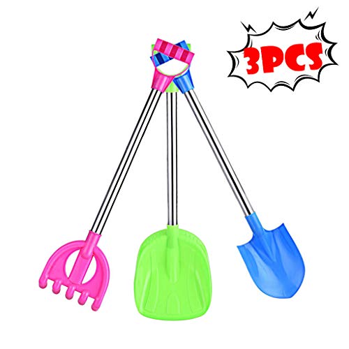 Glumes - American Warehouse - Sand Shovels Sets for Kids with Stainless Steel Spade Rake Small Toy Beach Shovels Childrens Sand Shovel Play Alongside Your Kids for Child Kids