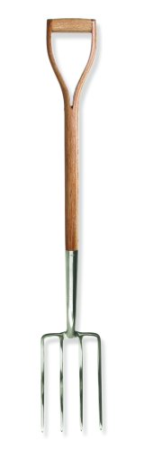 Brook & Hunter 11020dy Premium Digging Fork With A Handcrafted Red Oak Handle And A Stainless Steel Alloy Polished