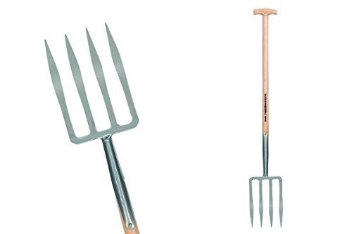 Stainless Steel Digging Fork, 4 Lbs, 10"x 7", 33" Ash T Handle