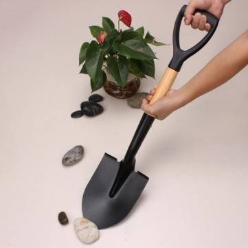 UR Garden Tools Wooden Handle Iron Gardening Trowel Yard Planting Spade Tool