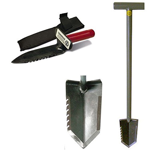 Lesche T-handle Serrated Shovel And Lesche Digging Tool Left Side Serrated For Gardening And Metal Detecting