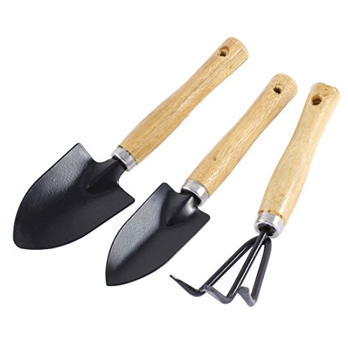 uxcell Metal Gardening Planting Rake Shovel Digging Trowel Garden Tools Set