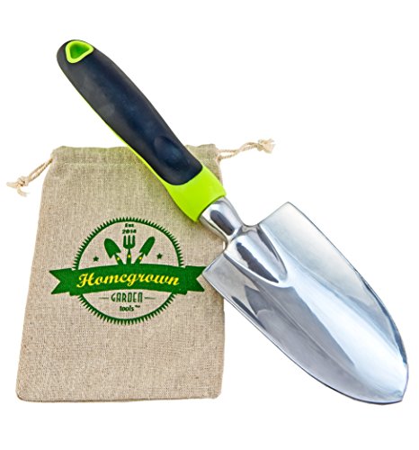 Garden Trowel With Ergonomic Handle From Homegrown Garden Tools Includes Burlap Tote Sack