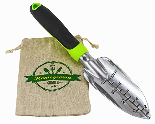 Transplanter Trowel With Ergonomic Handle From Homegrown Garden Tools Heavy Duty Polished Aluminium Blade Best