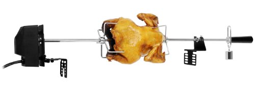 Rotis Pro EC-6002H-25S Rotisserie Kit with Plastic Outcase Motor 40-Inch Spit Rod Bakelite Handle Stainless Steel Meat Forks Bracket Set and Nickel Plated Balance