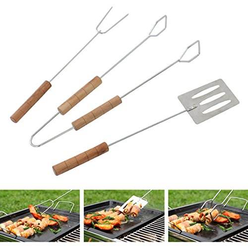 BoatShop 3Pcs BBQ Tools Shovel Fork Clip Barbecue Grill